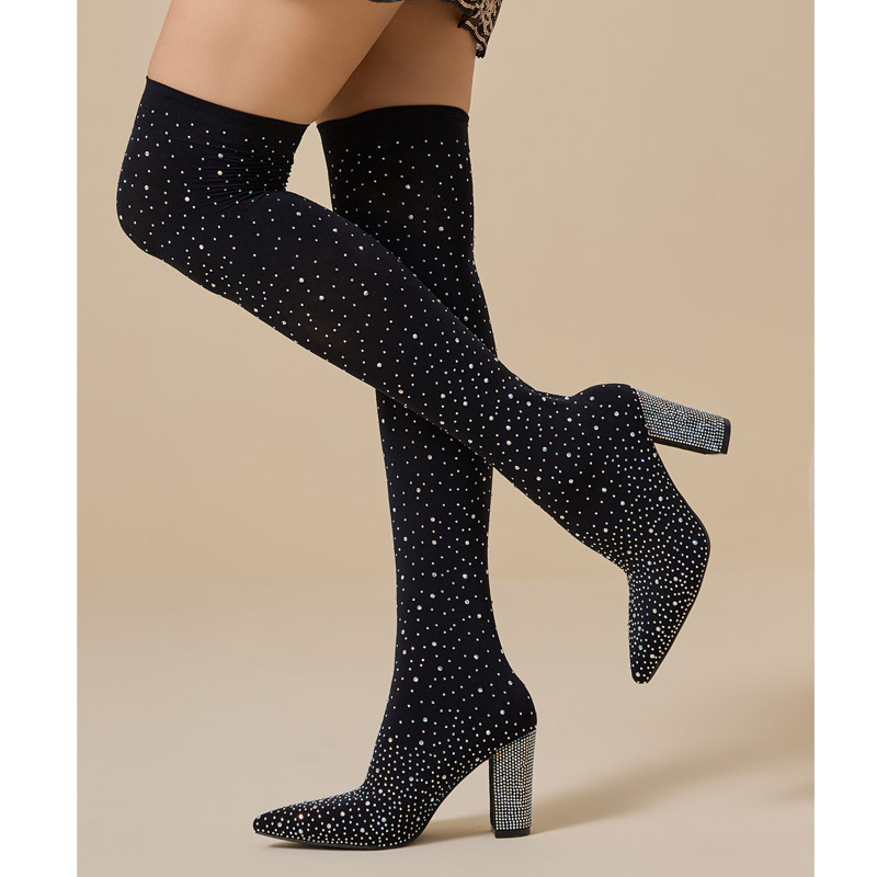 Aneikeh Crystal Over‑the‑Knee  - đánh giá và giá Knee High Sock Women